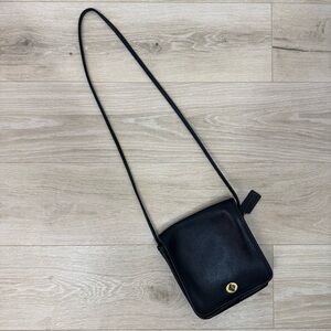 Coach Vintage Black Compact Pouch Crossbody Bag